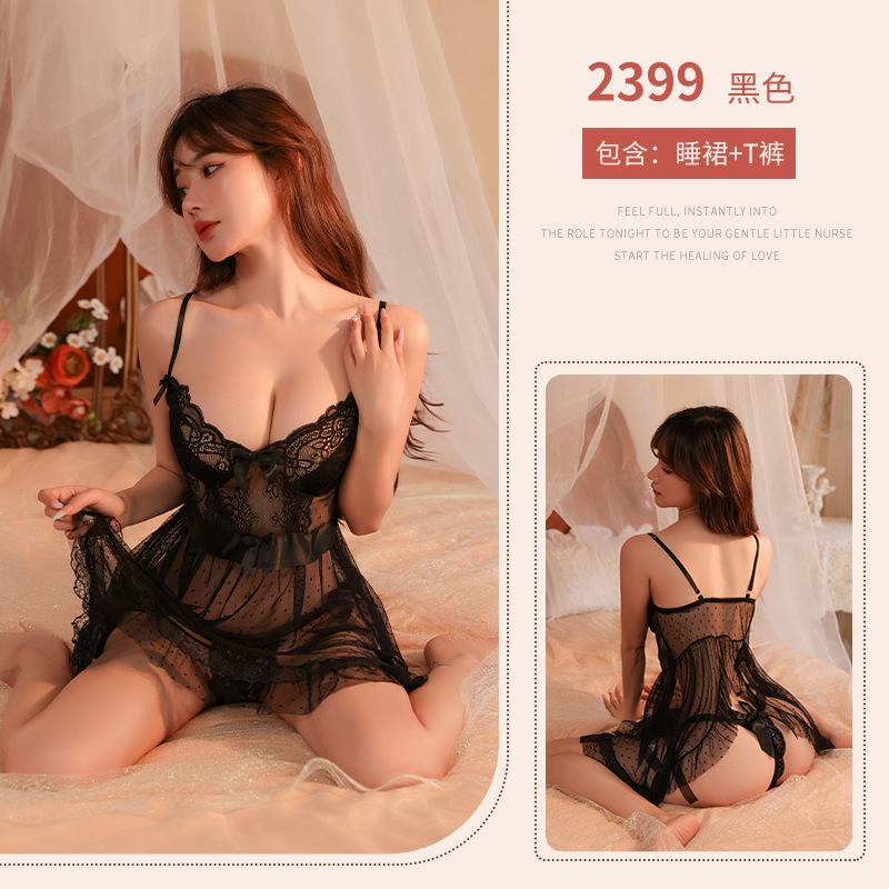 Sexy underwear perspective sexy mesh, hot teasing, free of suspenders