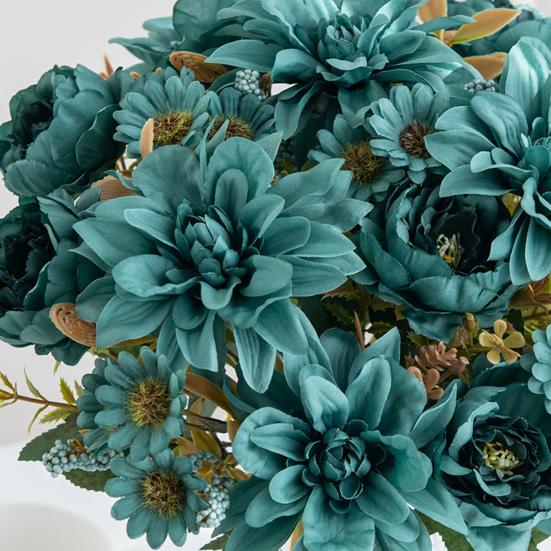 Связка искусственных цветов Искусственный букет из георгин Реалистичные искусственные цветы для цветочной композиции Украшения для свадьбы дома