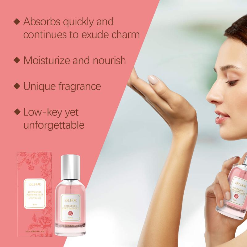 Eelhoe Rose Perfume Spray For Body & Hair Elegant Fresh Perfume Date Atmosphere Charm Lightweight Long Lasting Fragrance Spray
