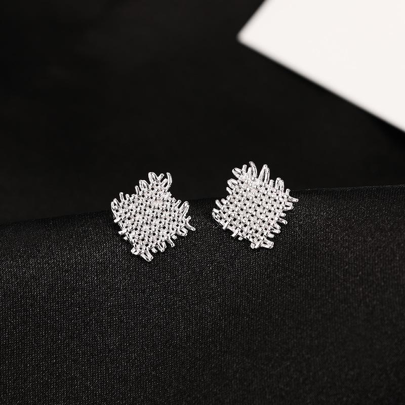 Серьги Banyan Tree S925 Silver Irregular Square Rotan Weave для женщин