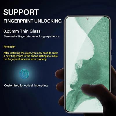 2 шт. закаленное стекло для Samsung Galaxy S21 S22 S23 Plus S24 Ultra протектор экрана разблокировка отпечатков пальцев Galaxy S21 S20 FE стекло