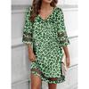 BITCED Женская мода лето весна повседневные платья с рукавом 3/4 и V-образным вырезом