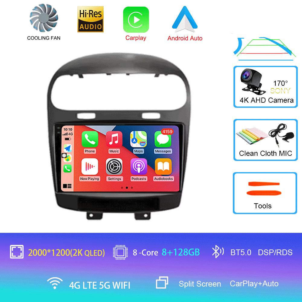 Для Dodge Journey Fiat Leap Freemont 2011 - 2020 Автомагнитола Мультимедийный плеер Навигация GPS DSP 4G Wi-Fi Carplay Auto Android 14