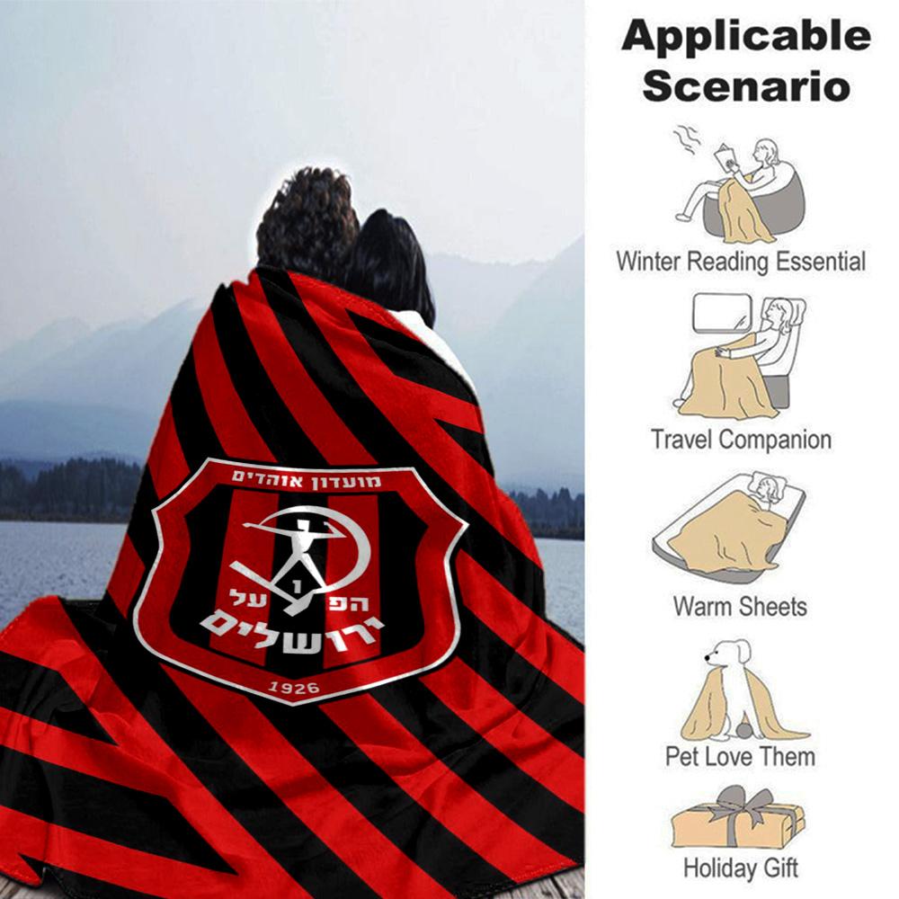 Hapoel Print Flannel Blanket High Quality Warm Comfortable Cover for All Seasons Perfect for Gifts Home Decor