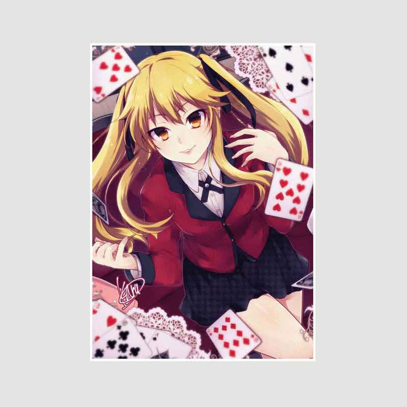 Классические аниме Kakegurui постеры ретро белая бумага манга фигурка постер декор принты четкое изображение спальня бар украшение искусство живопись декоративные картины