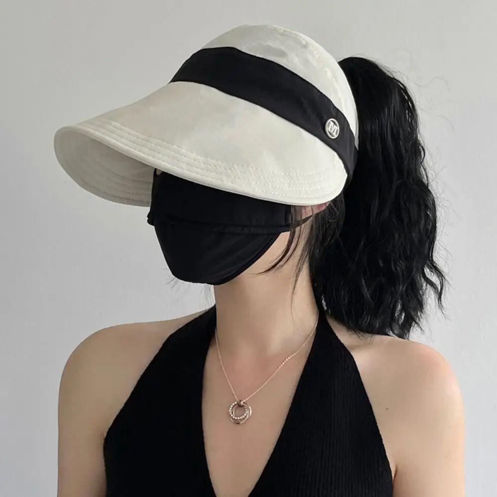 Anti UV Summer Wide Brim Sunhat Korean Style UV Protection Visors Woman's Sunshade Hat Outdoor