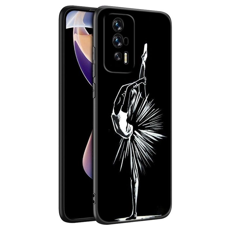 Черный силиконовый чехол для телефона с балериной для Xiaomi Redmi 7A 8A 9A 10A 11A 9C 10C 12C 13C 11 Prime A1 A2 Plus 12 4G Note 9T 12R