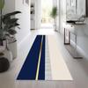 Ковер для прихожей с современным геометрическим рисунком | Темно-синий и кремовый Elegance, ковер в золотую полоску