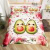 Avocado Duvet Cover Twin Queen Kawaii Green Tropical Fruit Bedding Set for Kids Girl Botanical Comforter Cover with 2 Pillowcase
