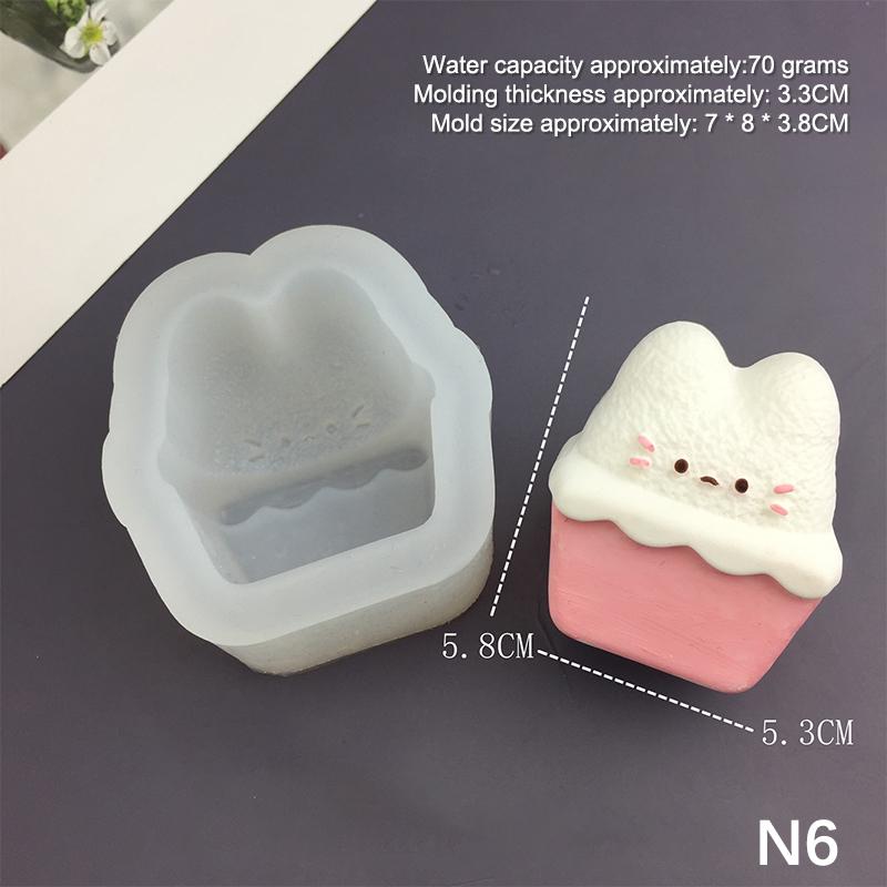 1pc For Baking Egg Bites Muffin Top Pan Chocolate Cake Pie Bakeware Tools Candle Molds Cartoon Animal Bunny Kitten Silicone Mold