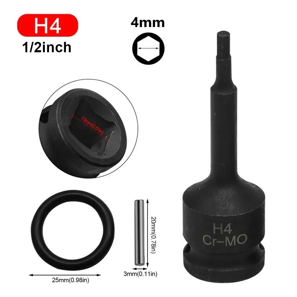 1 шт. Метрический хвостовик 1/2 дюйма Адаптер для торцевой головки для электродрели Длинная торцевая головка Гаечный ключ Шестигранная торцевая головка