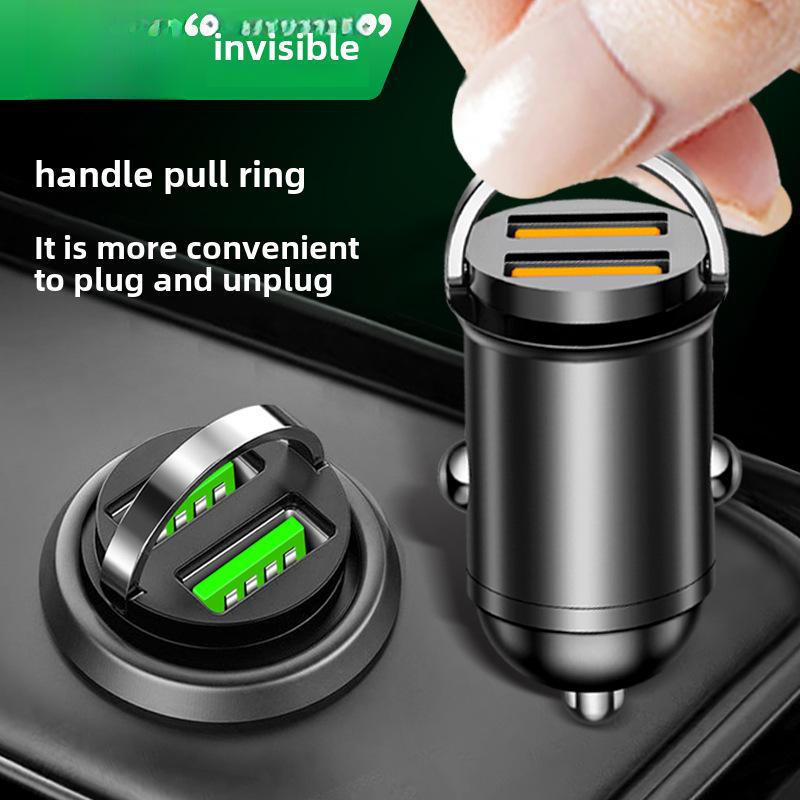 Невидимое автомобильное зарядное устройство мощностью 66 Вт с металлическим вытяжным кольцом PD30W для сверхбыстрой зарядки и мгновенной зарядки мощностью 100 Вт