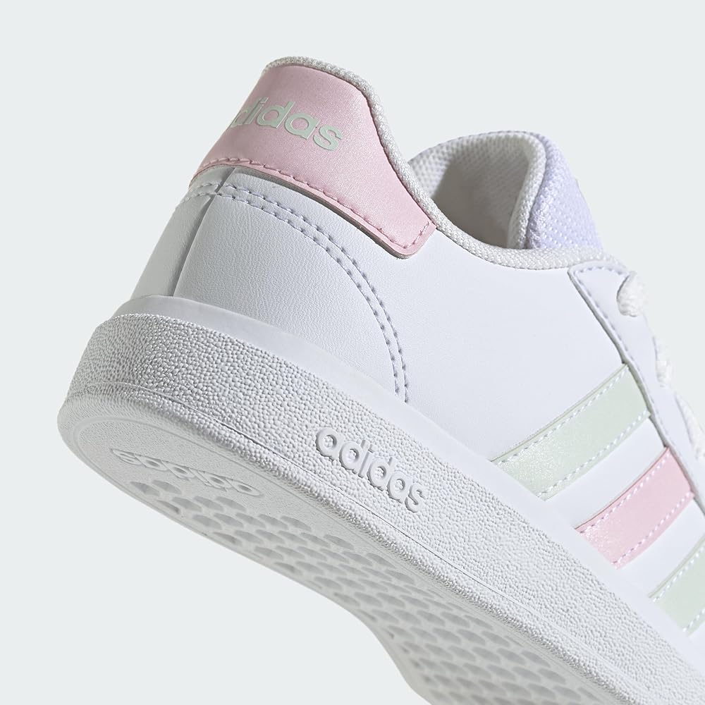 Кроссовки Adidas Grand Court 2.0 Детские Унисекс Мальчики Девочки 17-25.5см Обувь Белый/Светло-розовый 18.5 см