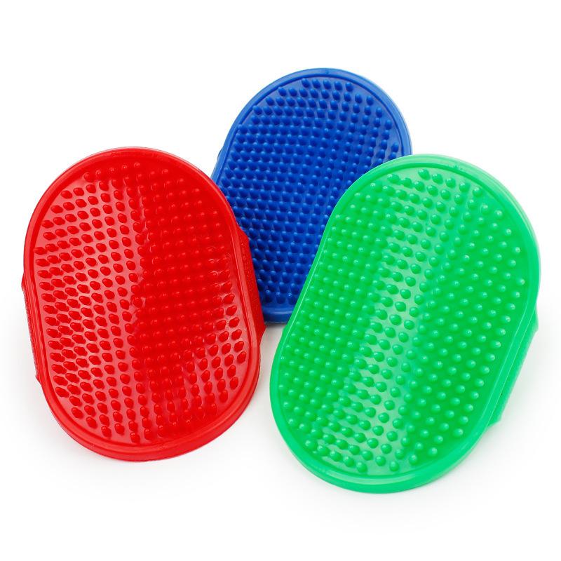 Мягкая резиновая щетка для собак, расческа для кошки, щетка для ванны, резиновая перчатка, массажная щетка для ухода за волосами, шерстью для собак, кошек 12,3*9,7 см