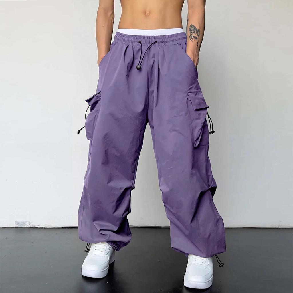 Streetwear Summer Cargo Pants Men Multi-pocket Harajuku Fashion Casual Men's Jogger Pants Wide Leg Loose Hip Pop Pants
