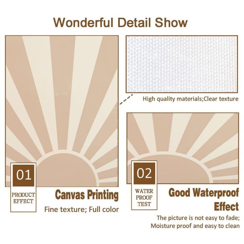 Абстракция Матисс Солнце Линии Геометрия Настенная живопись Холст Картина Бохо Бежевый Плакаты Печать Картины Декор интерьера гостиной