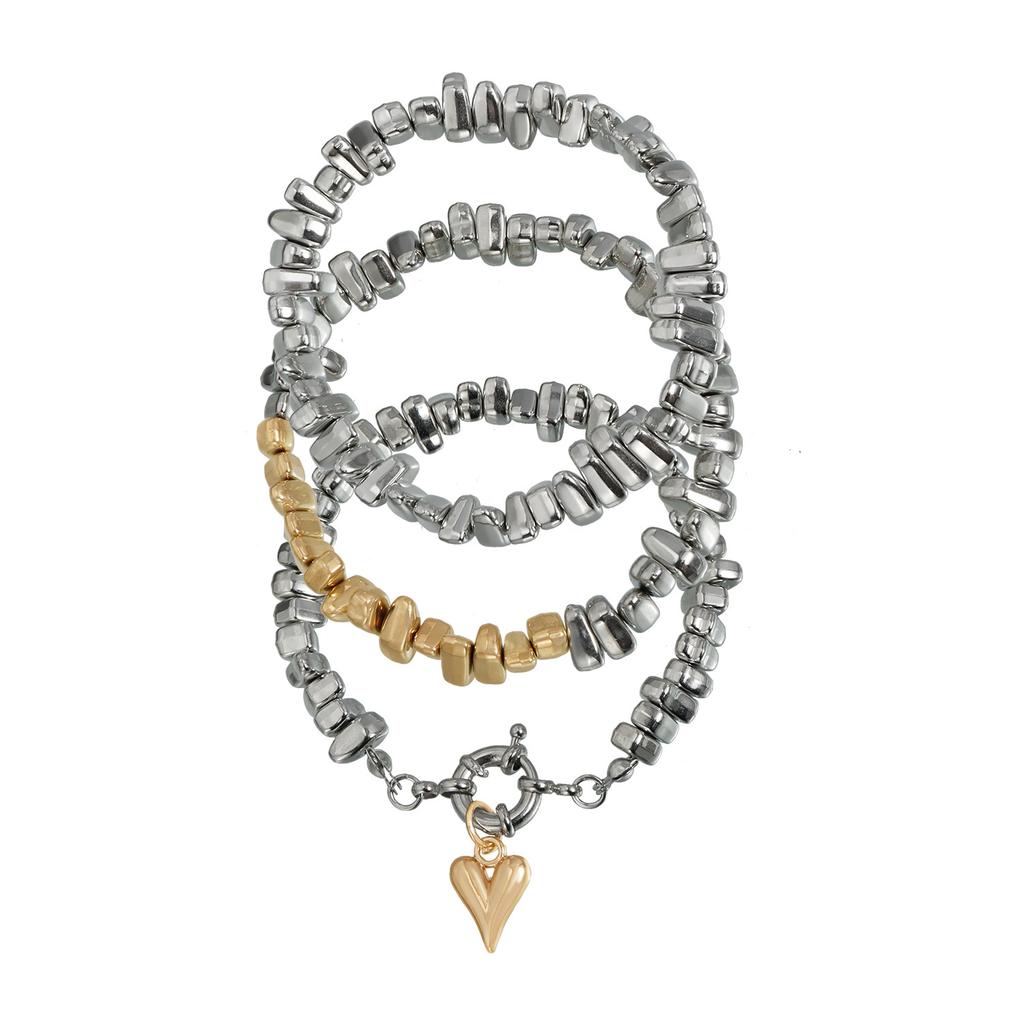 Love CCB imitation pearl beaded bracelet ins splicing style jewelry