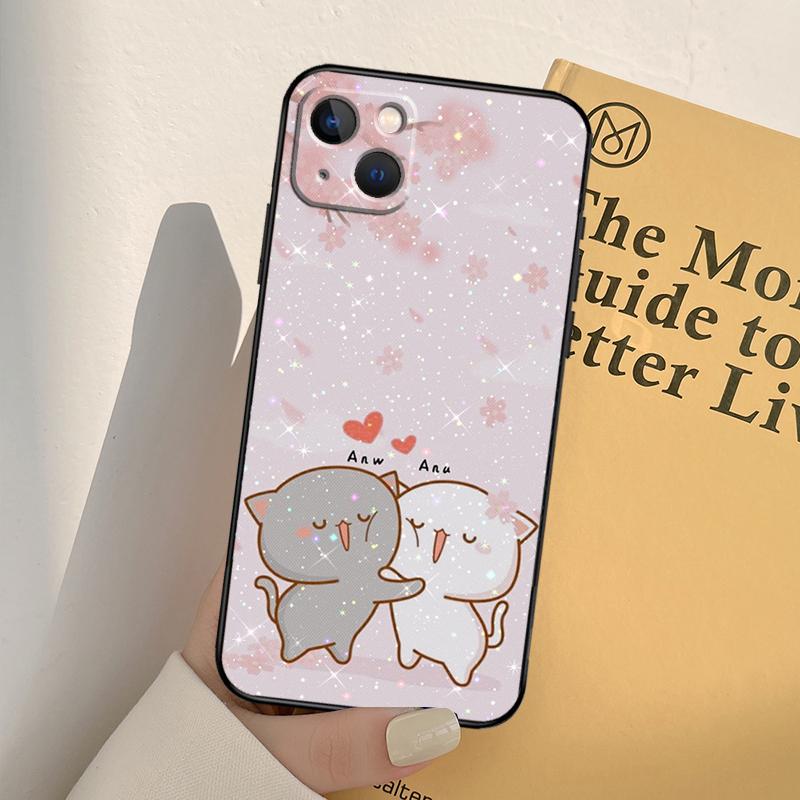 Peach And Goma Cats Case For iPhone 13 14 Pro Max 11 12 Mini 6S 7 8 Plus SE 2020 2022 X XR XS MAX Cover Coque