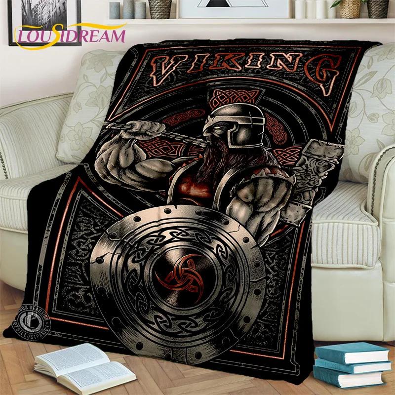 Viking Norse Mythology Fenrir Crow BlanketFlannel Throw Blanket for Home Bedroom Bed Sofa Picnic Office Hiking Leisure Nap Gift
