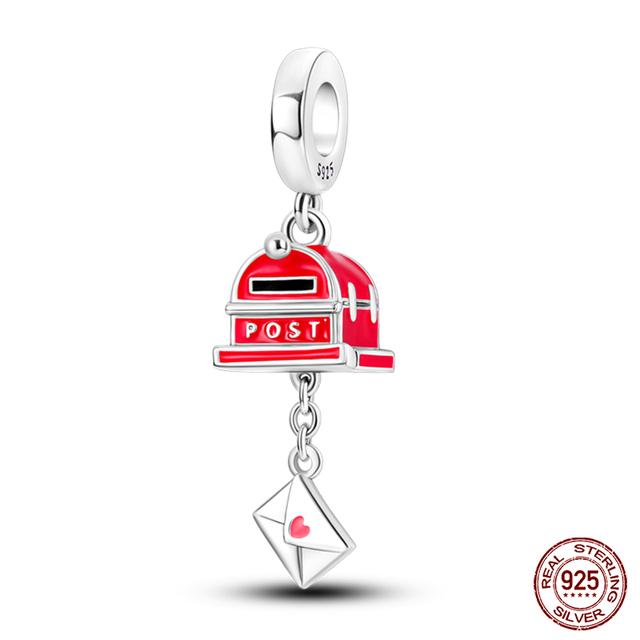 Мода Стерлингового Серебра 925 Сумочка Чемодан Подвески Бусины Подходит Fasion 925 Браслеты Изысканный Юбилей DIY Изготовление Ювелирных Изделий