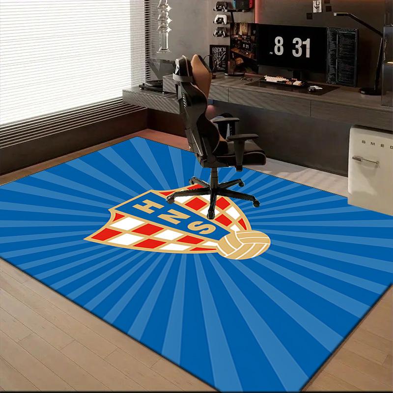 Croatian Football Emblem Rug Game Carpet, Floor Mat for Bedroom Living Room Entryway Rug, Home Decor Idea Gift for Christmas birthday