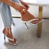 Fashion Stylish Women's Heel Flip Flops Black High Heels White Sandals Women Mules Slippers Ladies Summer Shoes 36-42 Calzado Mujer