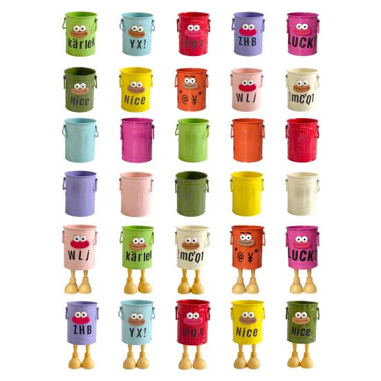 Cartoon Pen Holder Metal Storage Organizer for Pens Pencils Erasers Crayons Markers Large Capacity Desktop Pen Stand for Office School