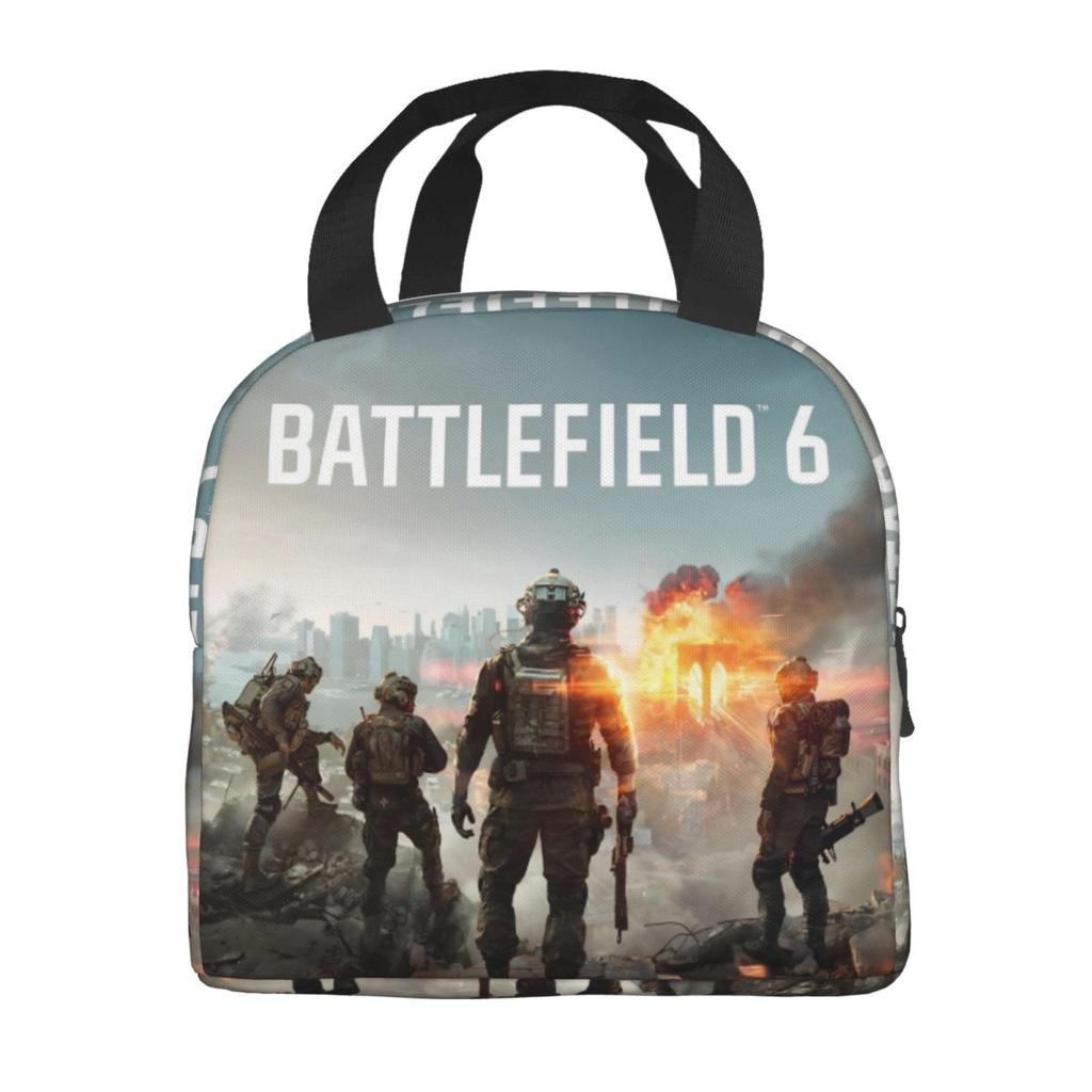 Battlefield 6 Забавные Игры Мерч Термосумка для Ланча в Школу Сумка для Хранения Еды Портативный Термосумка Ланч-бокс