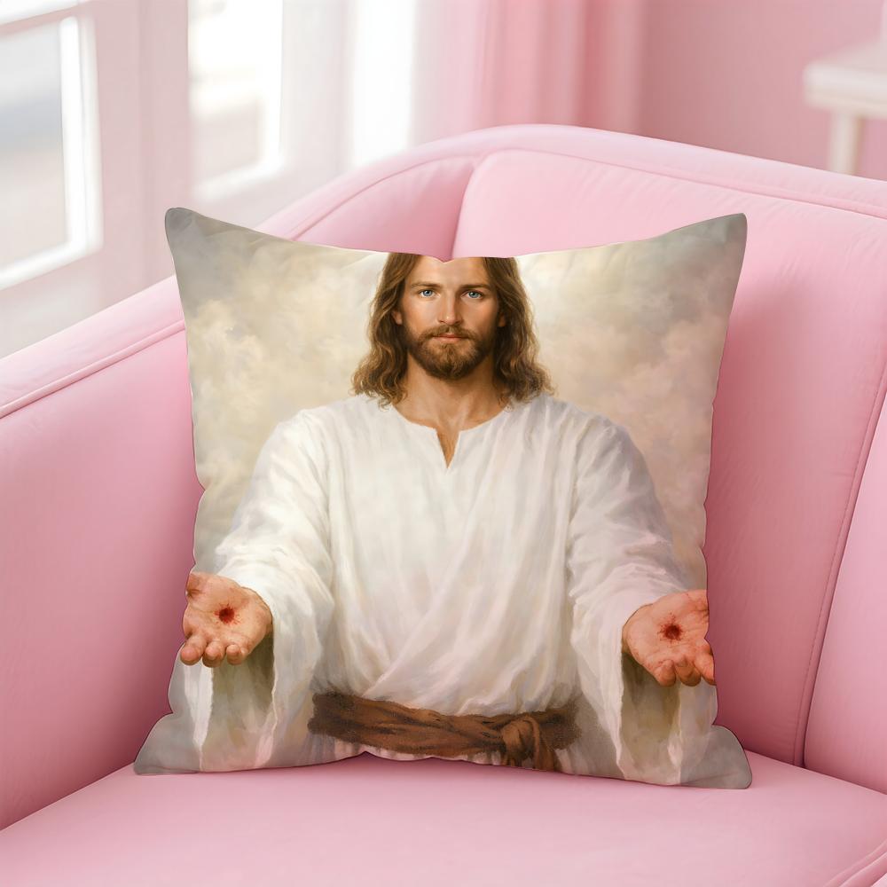 JJesus Christ Cushion Cover Pillow Case Soft Friendly Fabric Concealed Zipper
