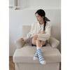 Autumn Winter Thick Warm Cute Socks Korean Wool Stripe Designer Socks Middle Tube Kawaii Casual Harajuku Women Socks