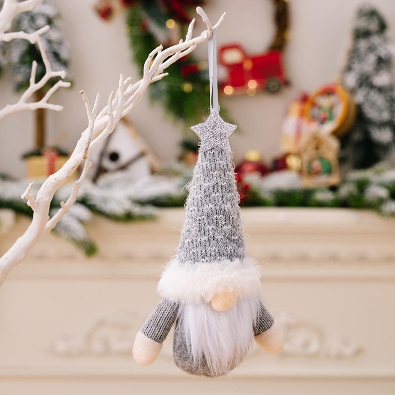 Knitted Gnome Faceless Forest Santa Claus Doll Pendant Xmas 2024 for Home Christmas Decoration Christmas Tree Hanging Pendant