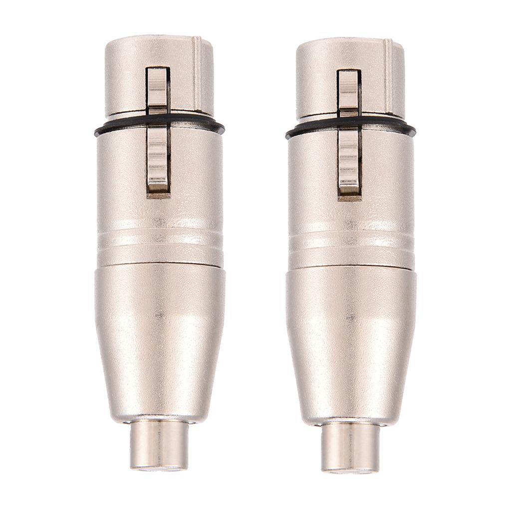 2Pcs 3 Pin XLR Female Jack To RCA Female O Microphone Mic Connector Adapter