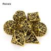 7 Pcs Golden Black Octopus Metal Dice Hollow Metal Polyhedral Dice Set Suitable for Role-Playing RPG  Board Game Card Game