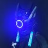 Cyberpunk Helmet Cosplay Dreadlocks Cool Mask With Led Light Shinobi Samurai Mask Braids Christmas Birthday Gift Dreads Wings
