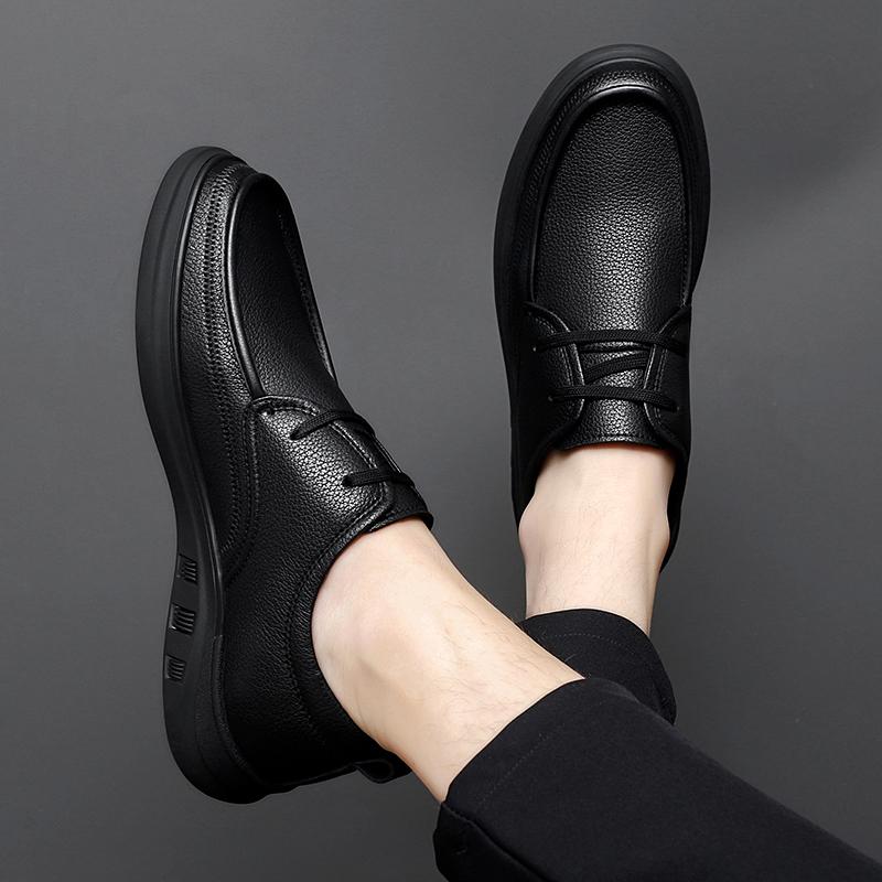Genuine Leather Shoes Men Cow Leather Mens Casual Shoes Black Brown Plus Size Wedding Party Dress Shoes