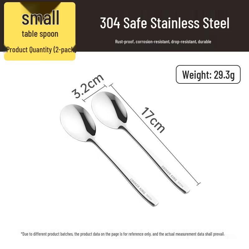 COOKER KING 304 Stainless Steel Round Dinner Spoon Set