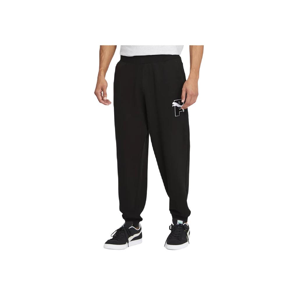 Puma Вышитые буквы Спортивные трикотажные брюки мужские низ черный 532419-01