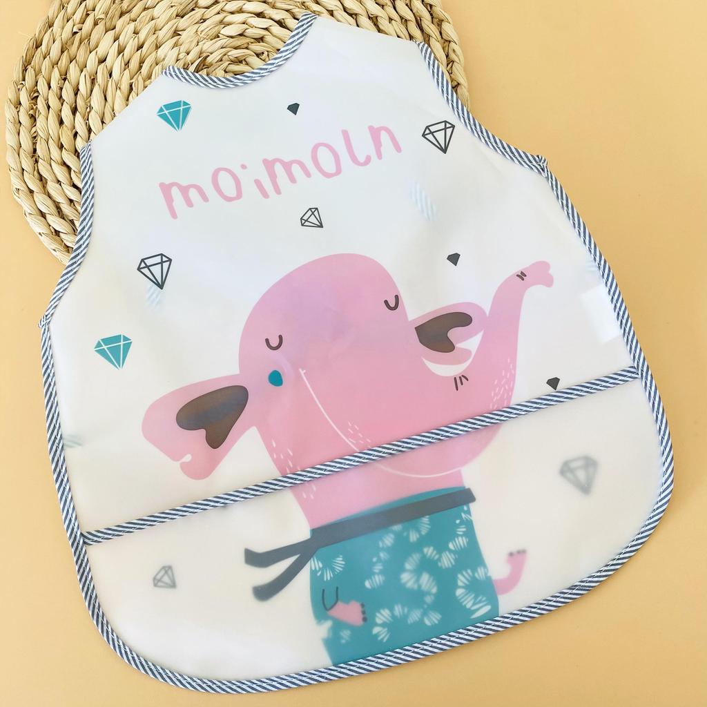 Adjustable Baby Bibs EVA Waterproof Lunch Feeding Bib Burp Cloths Cartoon Animal Children Apron