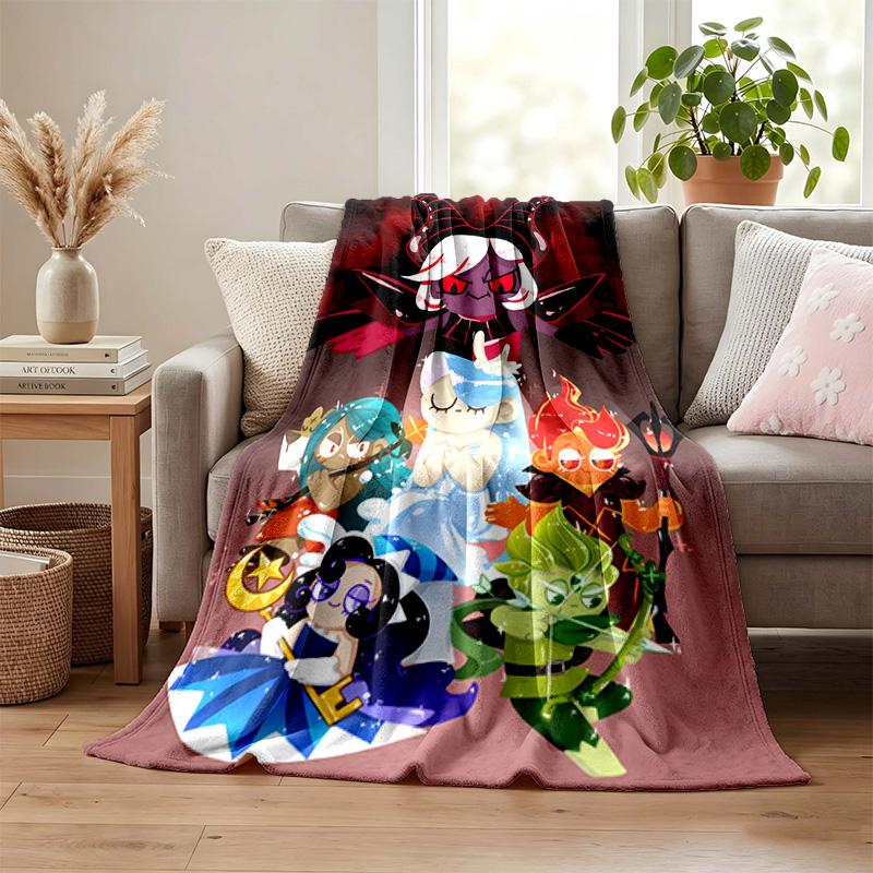 Cookie Run Kingdom blanket Flannel Blanket Soft Cozy Plush Throw for Sofa Bed Lightweight Home Decoration Gifts for Christmas various holidays