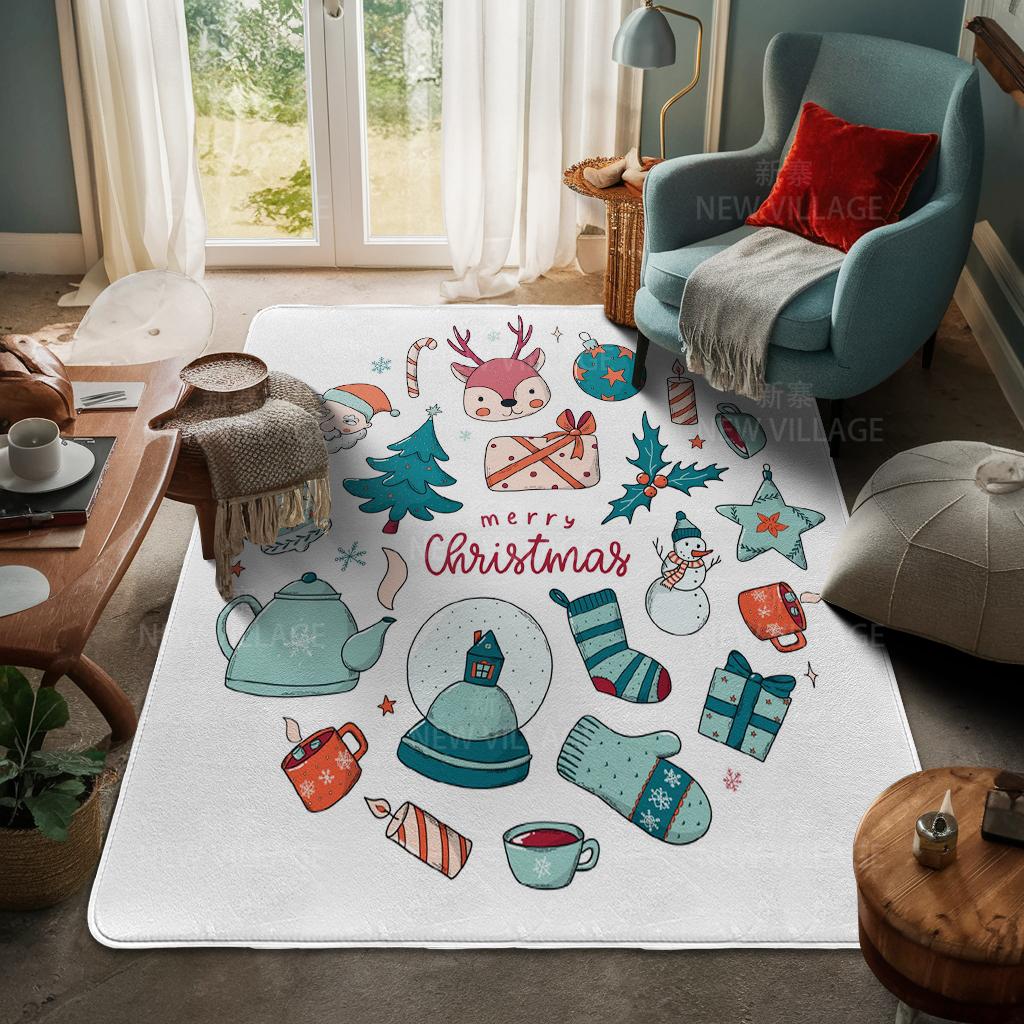 Ковер у входа в дом Домашний коврик у двери Гостиная Ванная Комната Ноги ванная комната Нескользящие коврики с водопоглощением для ванной Счастливого Рождества зима