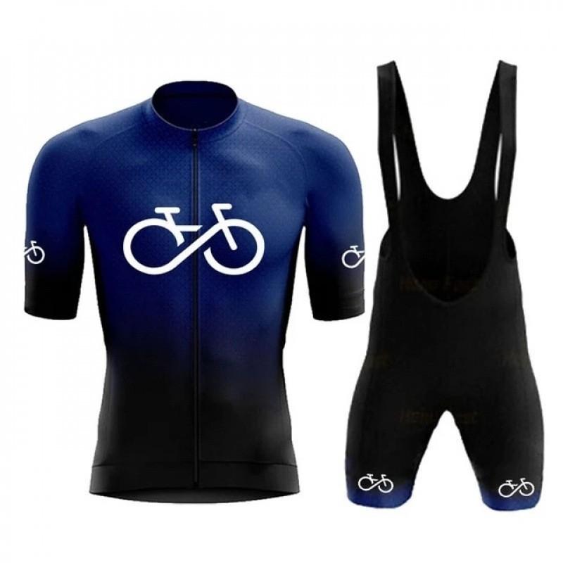 Mens Quick-Dry Cycling Jersey Bib Shorts Set Mountain Road Bike Riding Sportswear