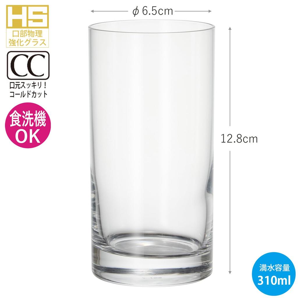 Стеклянный стакан Toyo Sasaki Glass Rhizome 310 мл, набор из 6 шт. Сделано в Японии, можно мыть в посудомоечной машине, небьющийся стеклянный стакан для сока, коммерческое стекло