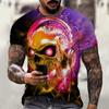 Men's Skull Tshirt 3D Printed Skull Graphic T-shirts For Men Oversized Short Sleeve Punk Tops Tee Shirt Men Death Clothing