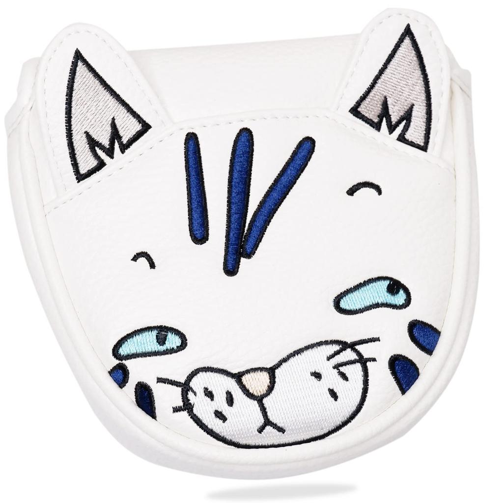 Чехол для клюшки Lamb Golf, чехол для головки молотка, совместимый с центральным валом, магнитное закрытие (Молочно-белый)