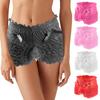 Мужское сексуальное нижнее белье с высокой талией, сетчатые кружевные шорты, трусики с бантом, однотонные