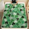 1PC Lucky Leaf Print FlAannel Blanket, High quality Comfortable for All Seasons, Home Decor, Warmth and Comfort