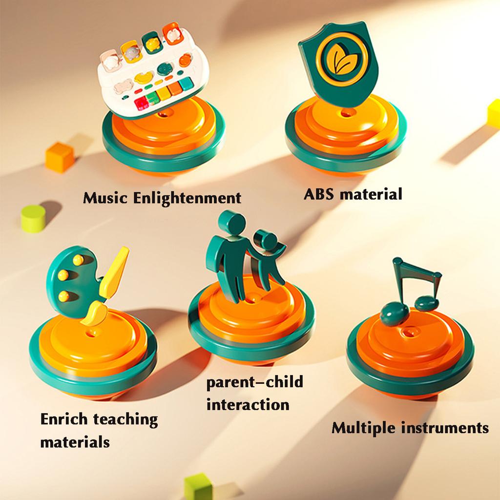 Cute Animals Pop-Up Toys with Music Multidimensional Training Electric Piano Enlightenment Toy for Toddler Preschool Games Gift