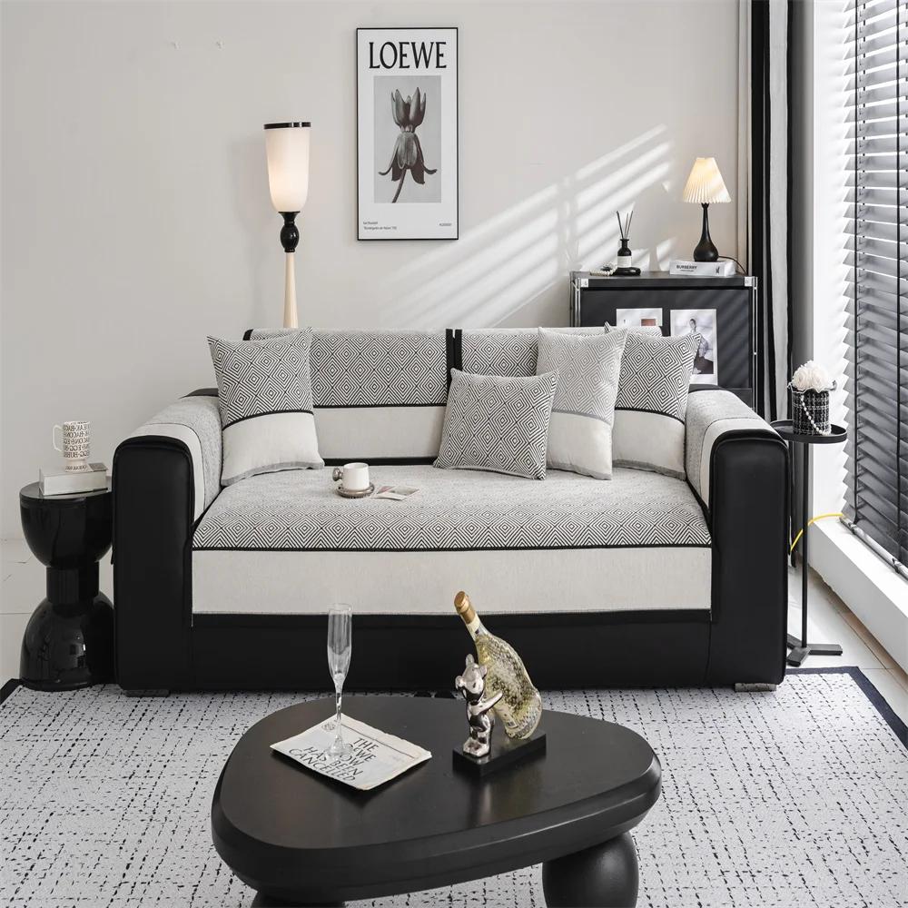 Multi-Person Sofa Combination Simple Modern Chenille Composite Sofa Cushion Light Luxury Comfortable Non-Slip Cushion