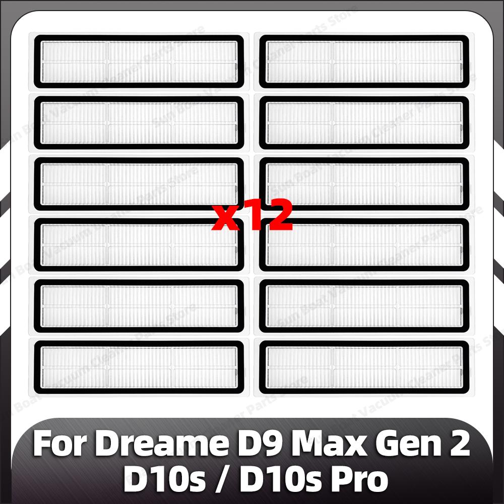 Совместимо с Dreame D9 Max Gen 2 / D10s / D10s Pro Основная боковая щетка Фильтр HEPA Насадки для швабры Запасные части Аксессуары