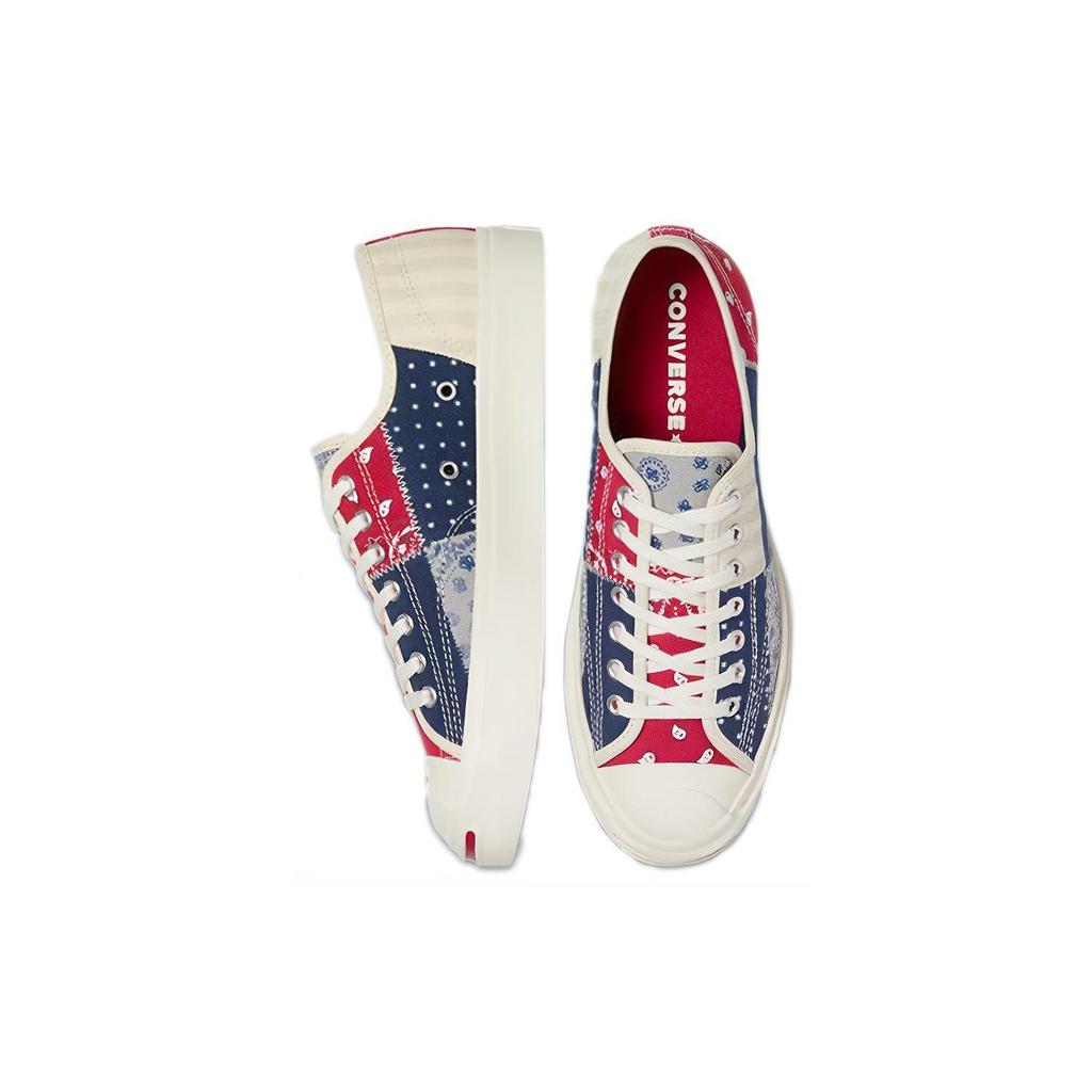 Converse Jack Purcell Удобные Универсальные Низкие Кеды из Канваса Унисекс Красный Белый Синий 171725C
